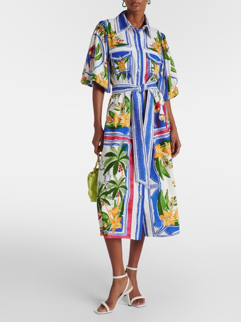 Farm Rio Tropical Destination cotton-blend shirt dress Size Small